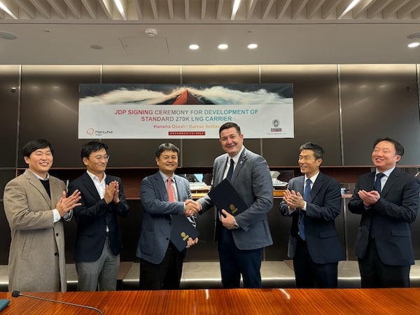 Hanwha Ocean and Bureau Veritas partnership advances safety and performance in new standard 270K LNG Carrier design development