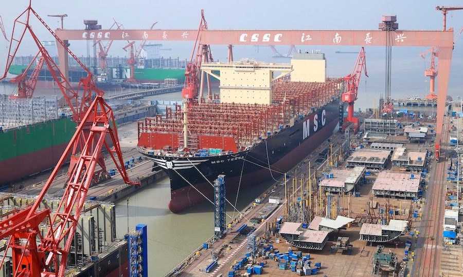 Capacity across big three shipbuilding nations leaps 20% in a year