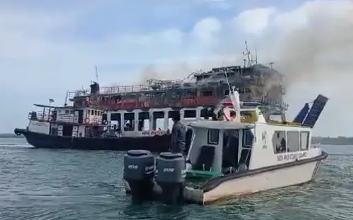 RoRo Ferry Catches Fire While Anchored Off Indonesia’s Riau Islands