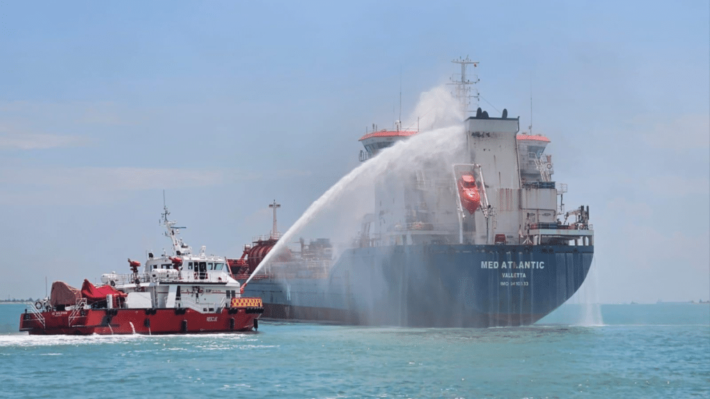 Singapore fights tanker fire and oil spill in back-to-back incidents