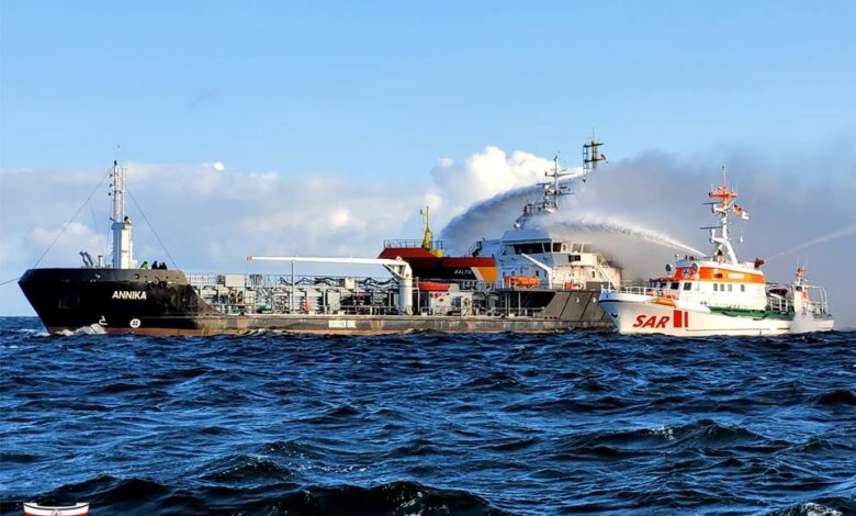 Tanker Annika Catches Fire in Baltic Sea, Crew Rescued Safely