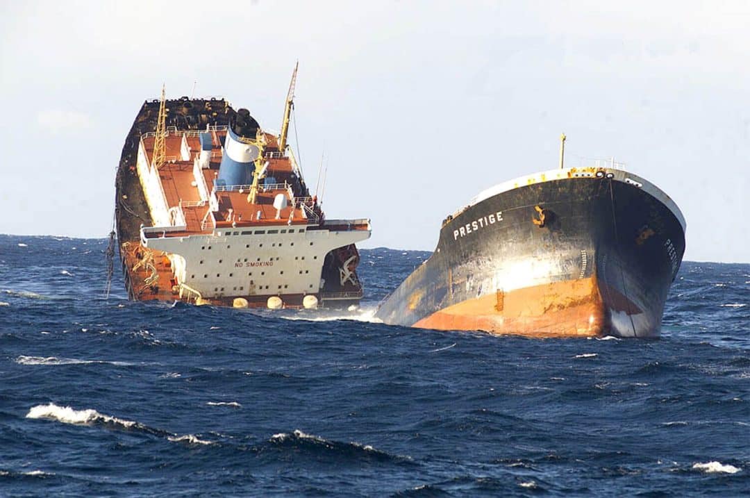 Large Ships Collide Near Spain, Causing Major Oil Spill in Sea