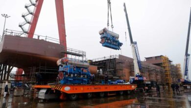 Installation Of Main Engine Boosts ASCO's Ro-Pax Ferry Construction (PHOTO)