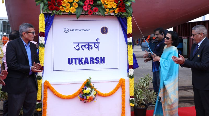 L&T Launches Second Multi-Purpose Vessel, INS Utkarsh, for Indian Navy -