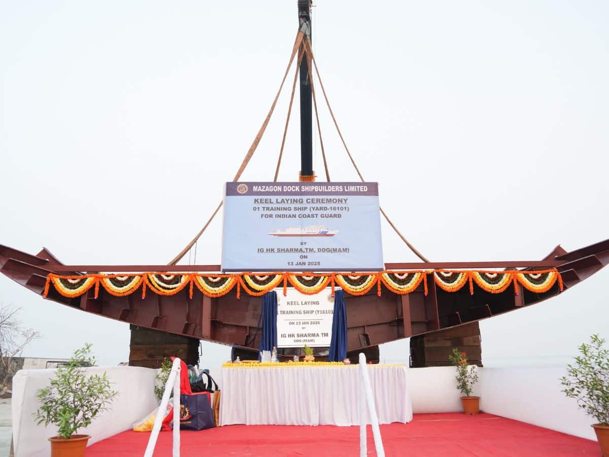 Mazagon Dock Limited News: Keel Laying ceremony of 01 Training Ship of ICG by