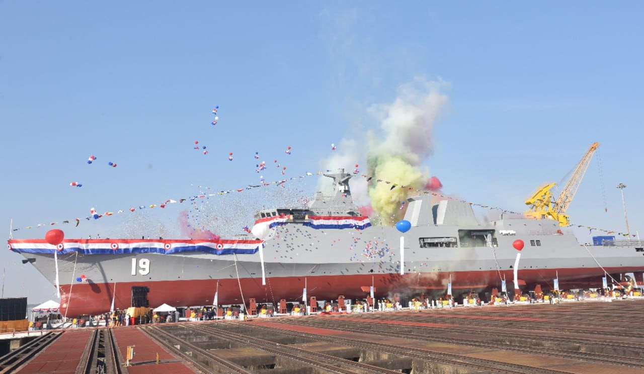 Myanmar names and launches new FF-135 frigate and commissions two new corvettes