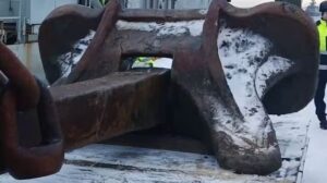 Suspected Sabotage Ship's Anchor Shows Signs of Extreme Damage