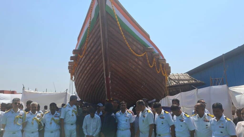 Ancient ‘stitched’ ship launched in Goa, to retrace ancient trading routes by