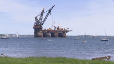 Giant crane ship sitting off Rhode Island attracts attention from locals,