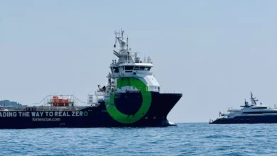 A mining giant’s green vessel docks in Monaco to lead the