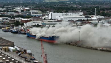 Cargo ship fire at UK’s Albert Dock took 20 hours to
