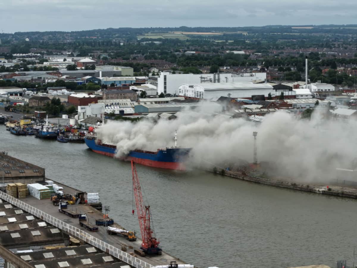 Cargo ship fire at UK’s Albert Dock took 20 hours to