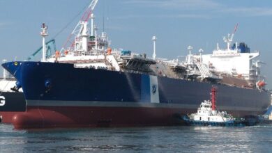 FSRU construction progressing with hull launch at South Korean shipyard