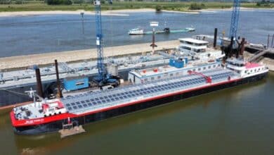 World’s first hybrid solar-powered inland shipping vessel