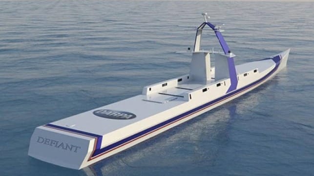 DARPA Christens U.S. Navy's First Fully-Unmanned Oceangoing Ship