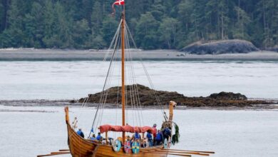 Viking ship Valkyrie sails through WA waters | Northwest