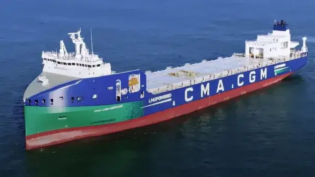 CMA CGM Boxship Slices Into Pier at Port in Estonia