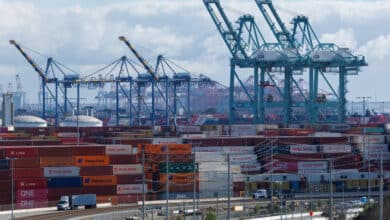 Commodity vessels clog China ports as fee imposed on US ships