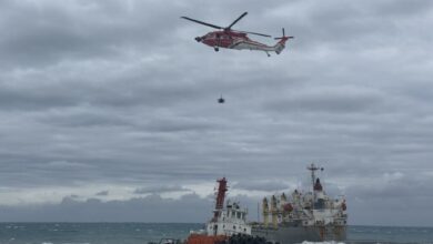 1 injured on tugboat helping carrier with 5 Filipino, 12