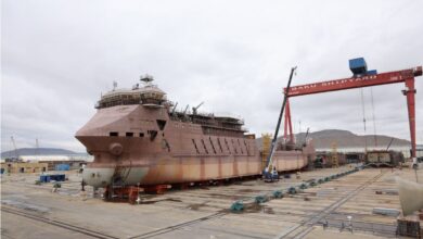 ASCO’s third RoPax ferry takes shape at Baku shipyard