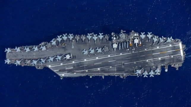 Carrier USS Abraham Lincoln Faces Open Water in the Gulf of