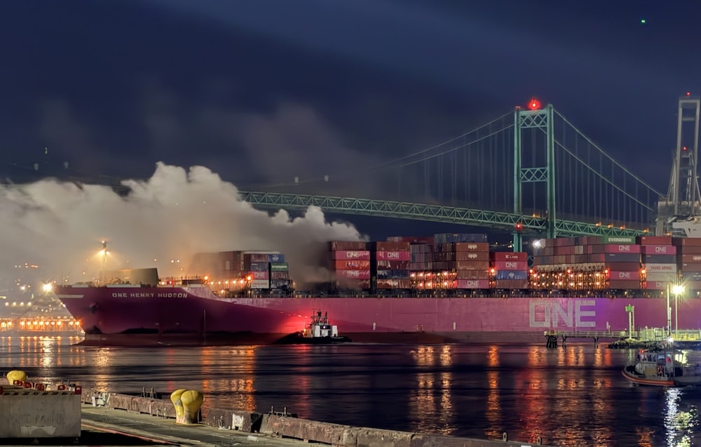 Fire-struck ONE Henry Hudson heads to Asia for repairs