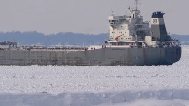 Freighter and Tug Rescued from Lake Erie Ice