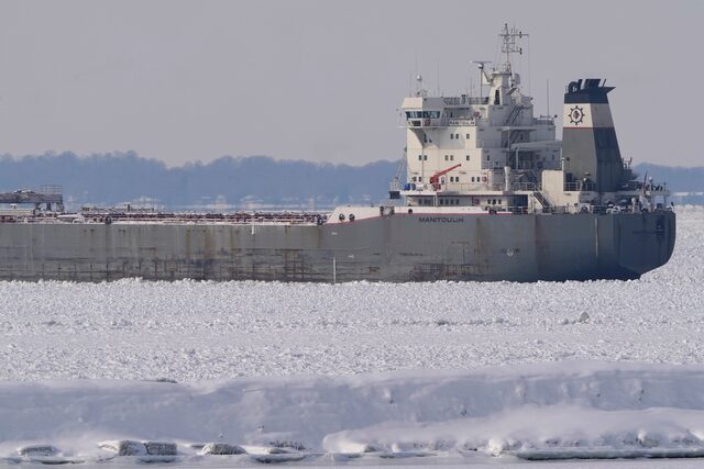 Freighter and Tug Rescued from Lake Erie Ice