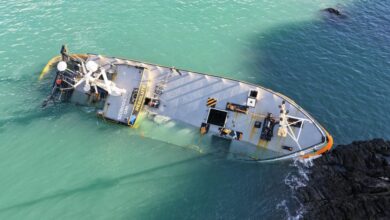 Investigation into wrecked ship off Pembrokeshire coast