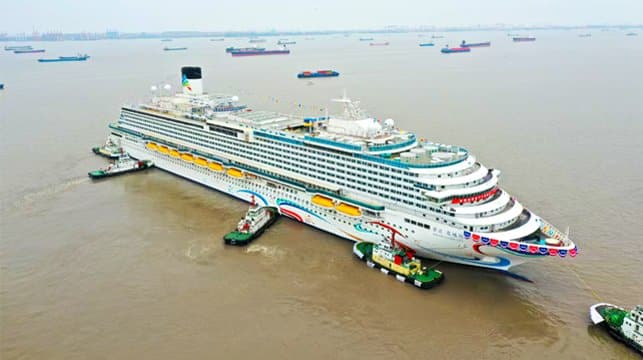 China Floats Second Cruise Ship and Orders Ships for International Market