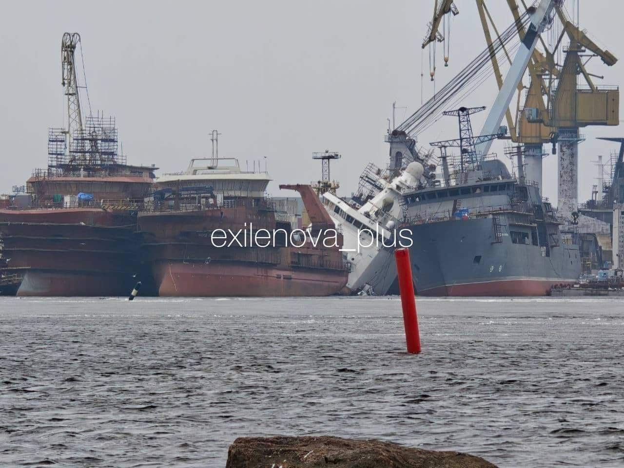 Drone Strike in Vyborg Causes New Russian FSB Patrol Ship to List