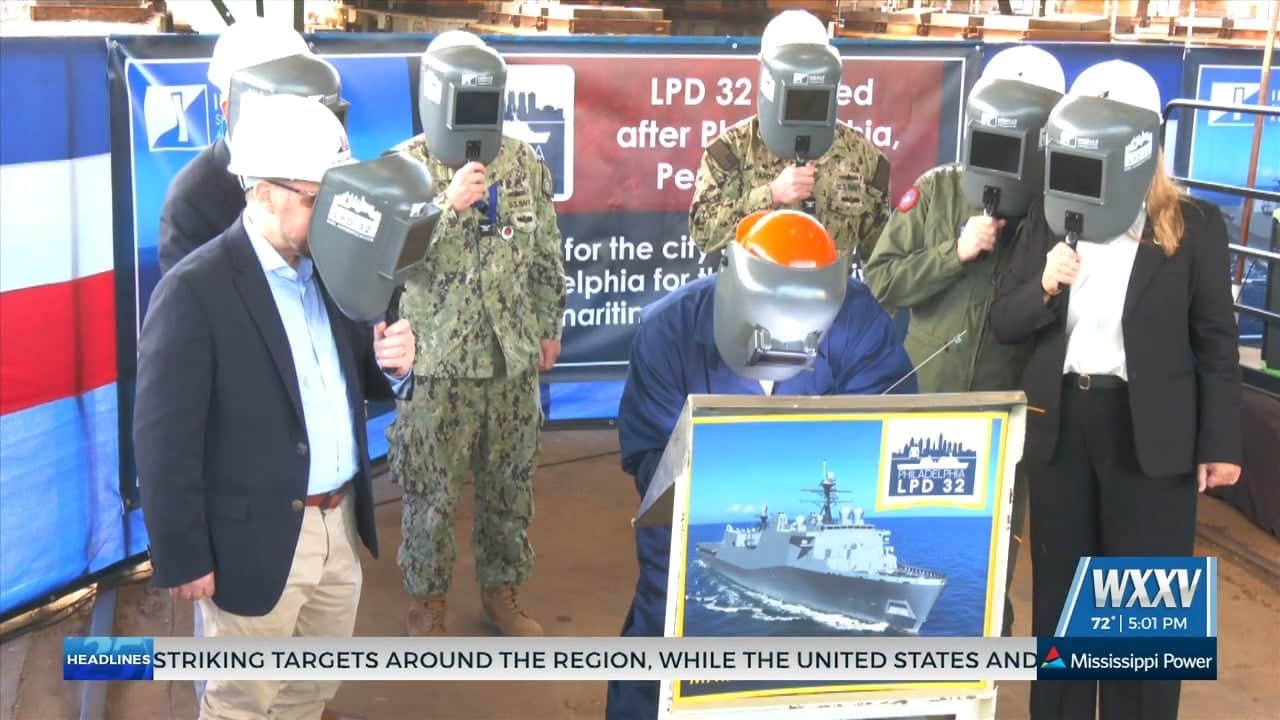 Keel authentication ceremony at Ingalls Shipbuilding