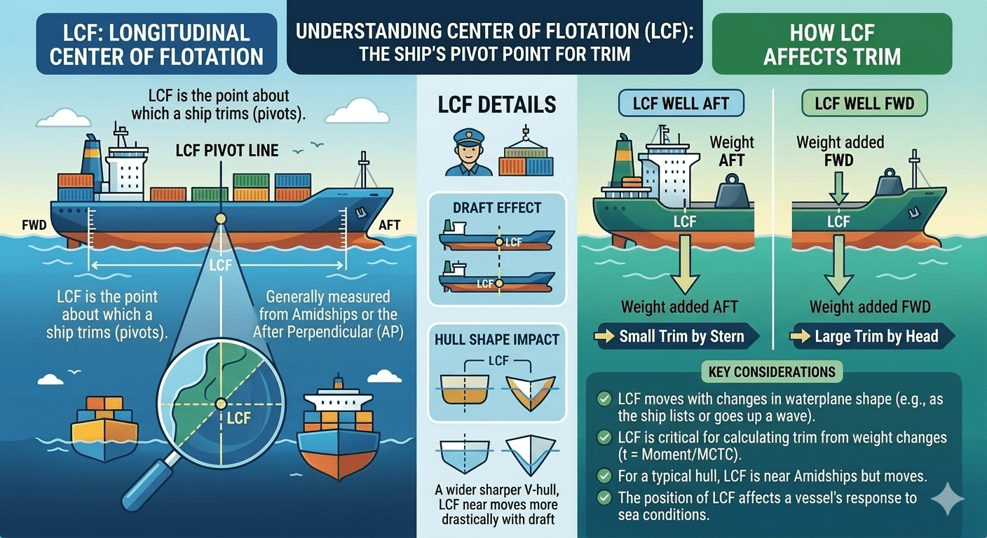 The Secret Pivot Point: Explaining the Center of Flotation (F)