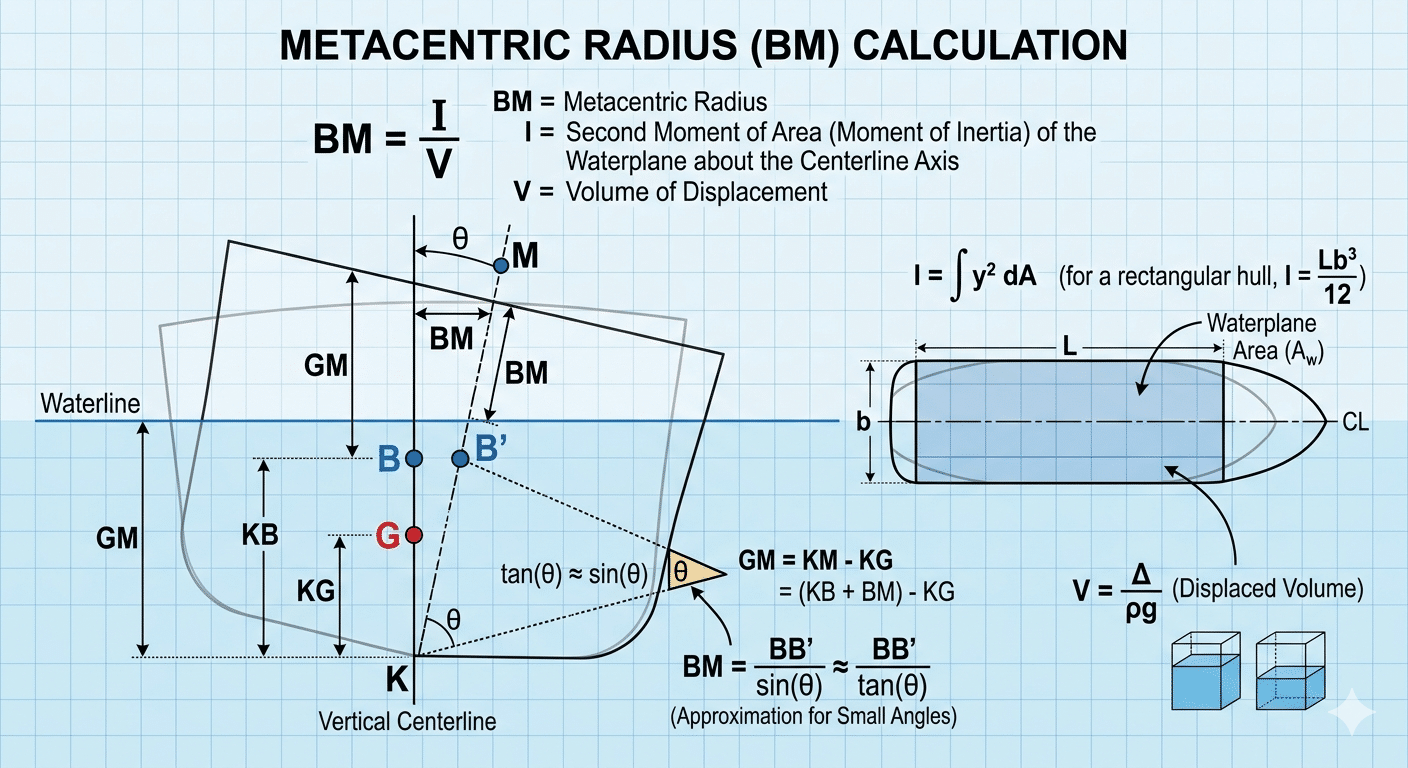 Metacentric radius BM calculation