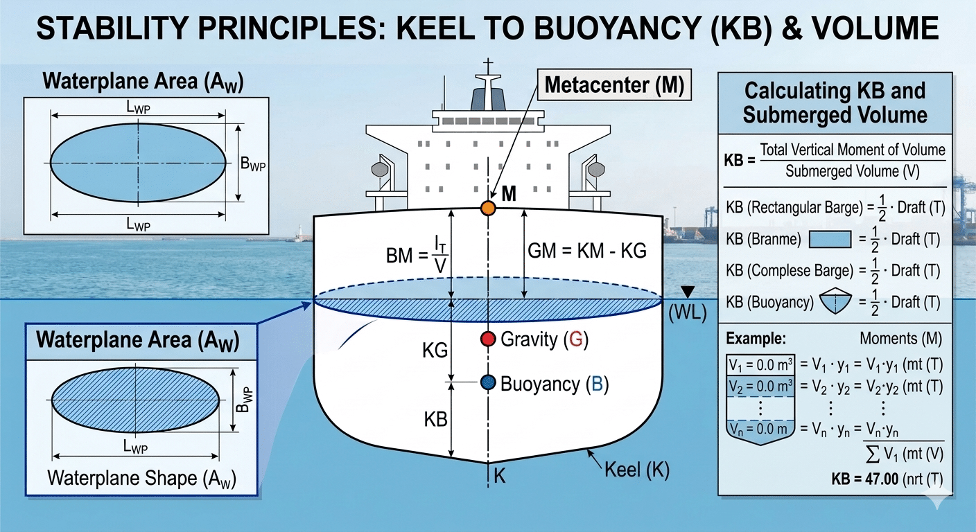 Understanding KB in Ship Stability: Box Vessels vs. Ship Shapes