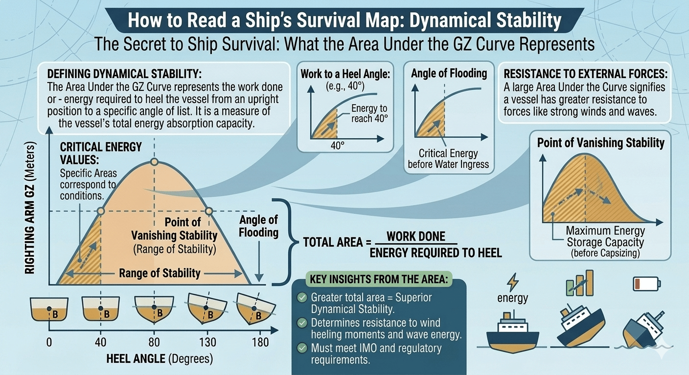 The Secret to Ship Survival: What the Area Under the GZ Curve Represents