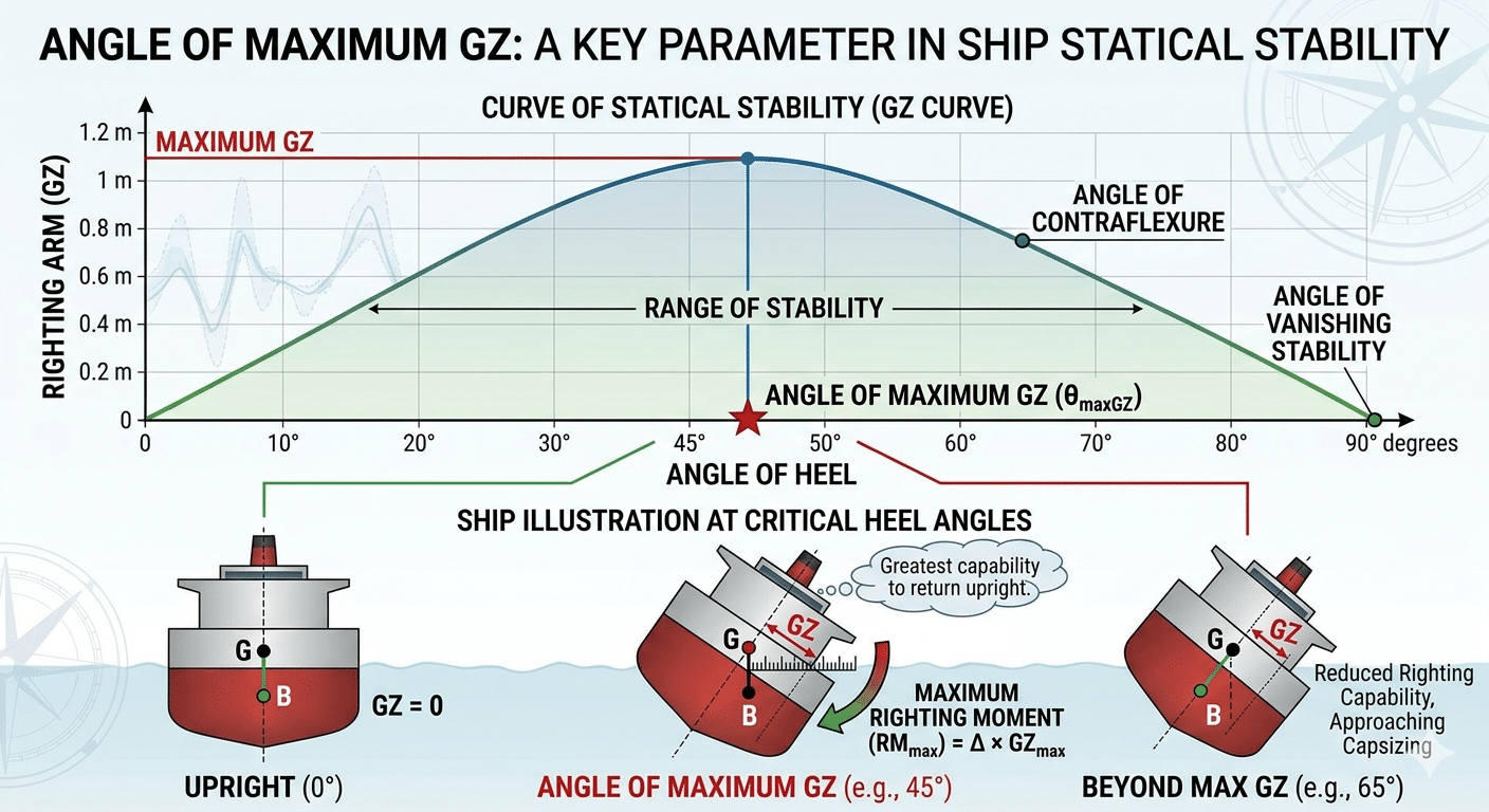 Angle of maximum GZ