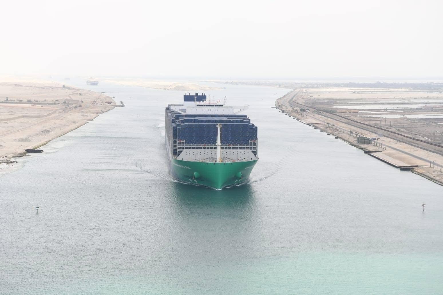 World’s largest LNG-powered container ship completes maiden Suez Canal transit