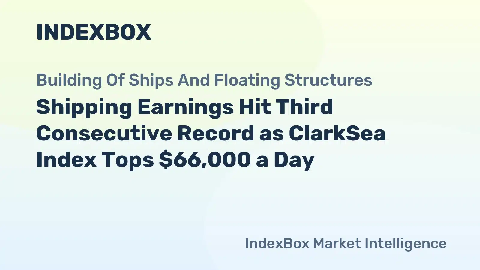 Shipping Earnings Hit Record: ClarkSea Index at $66,421 a Day - News and