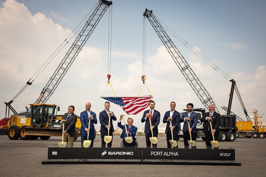 Saronic breaks ground on $3 billion-plus Port Alpha shipyard in Texas to build